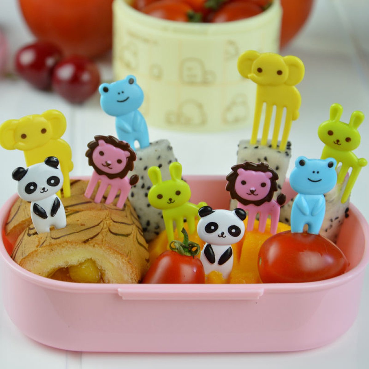 Without Lemon - Bento Mini Prikkers - Fruit Vorkjes - Cake Decoratie -  s - Kinderen - Lunchbox - Verjaardag - Feest - Set van 10 - Japans - Animals 2.0 Thema