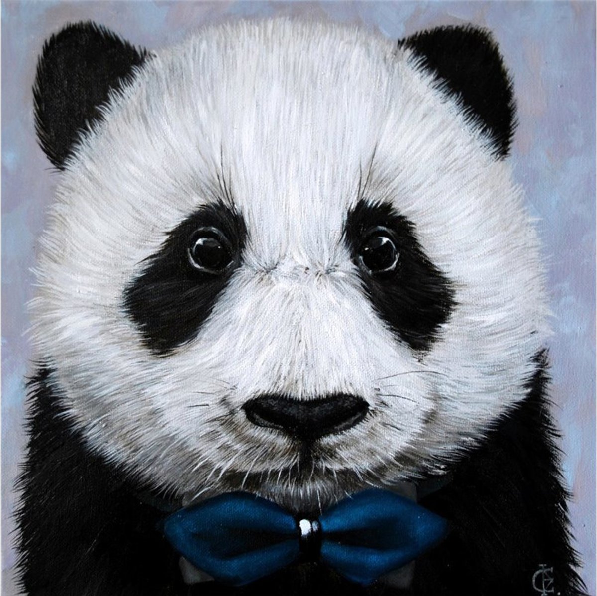 Diamond  Painting Panda with Bow Tie /strik 20x20