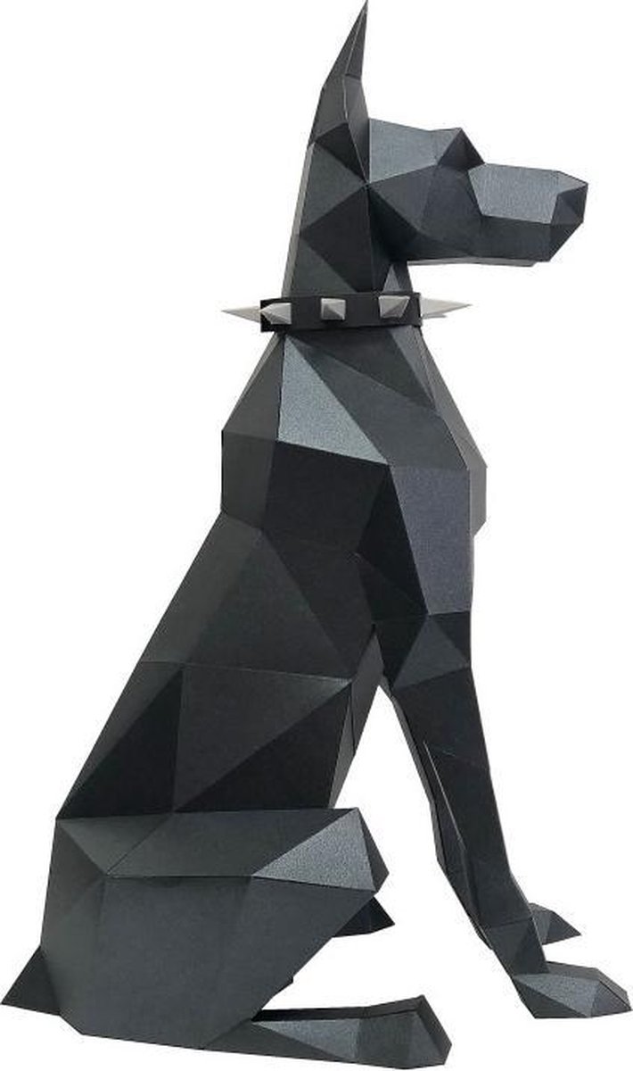 Wizardi 3D papercraft -Doberman - Papieren sculptuur