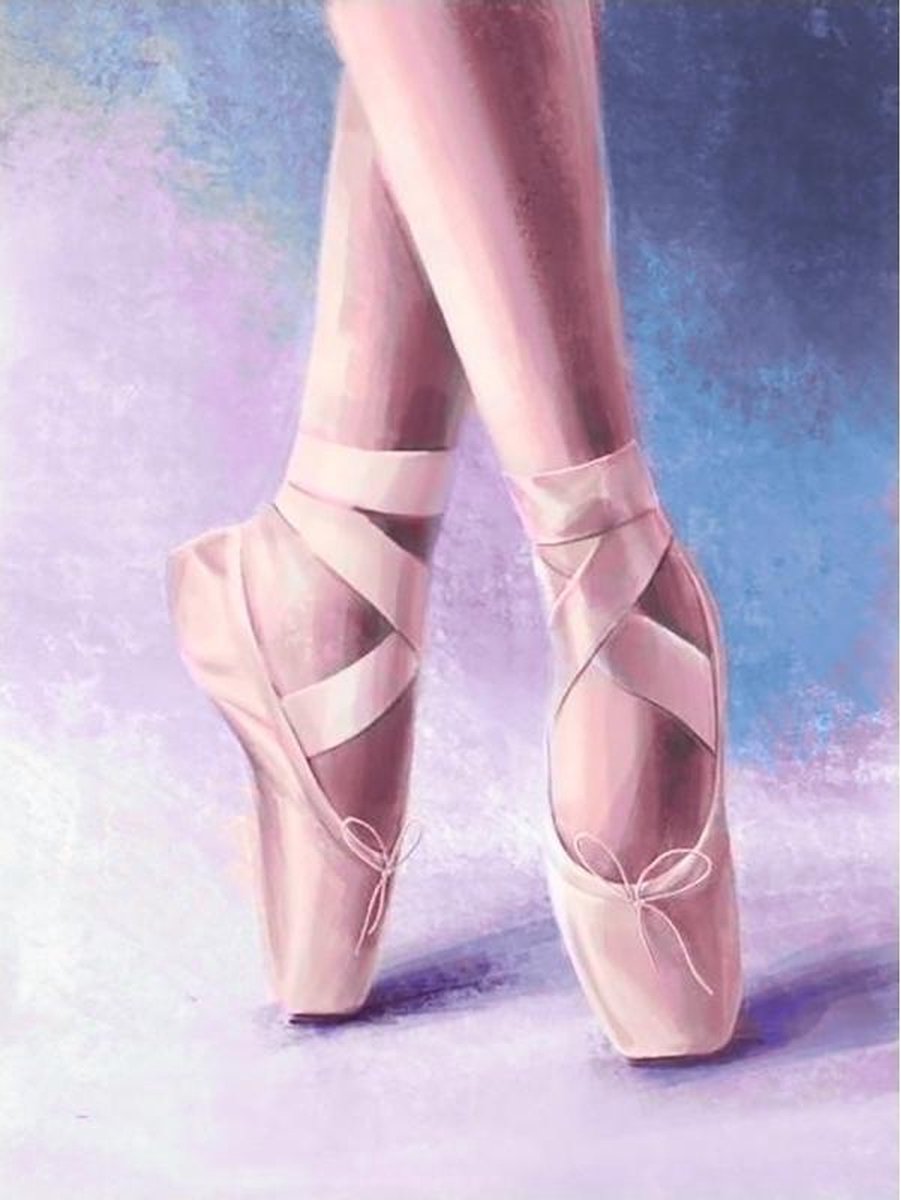 Wizardi Daimond Painting Pointe shoes 30*40 cm  Vierkante Steentjes