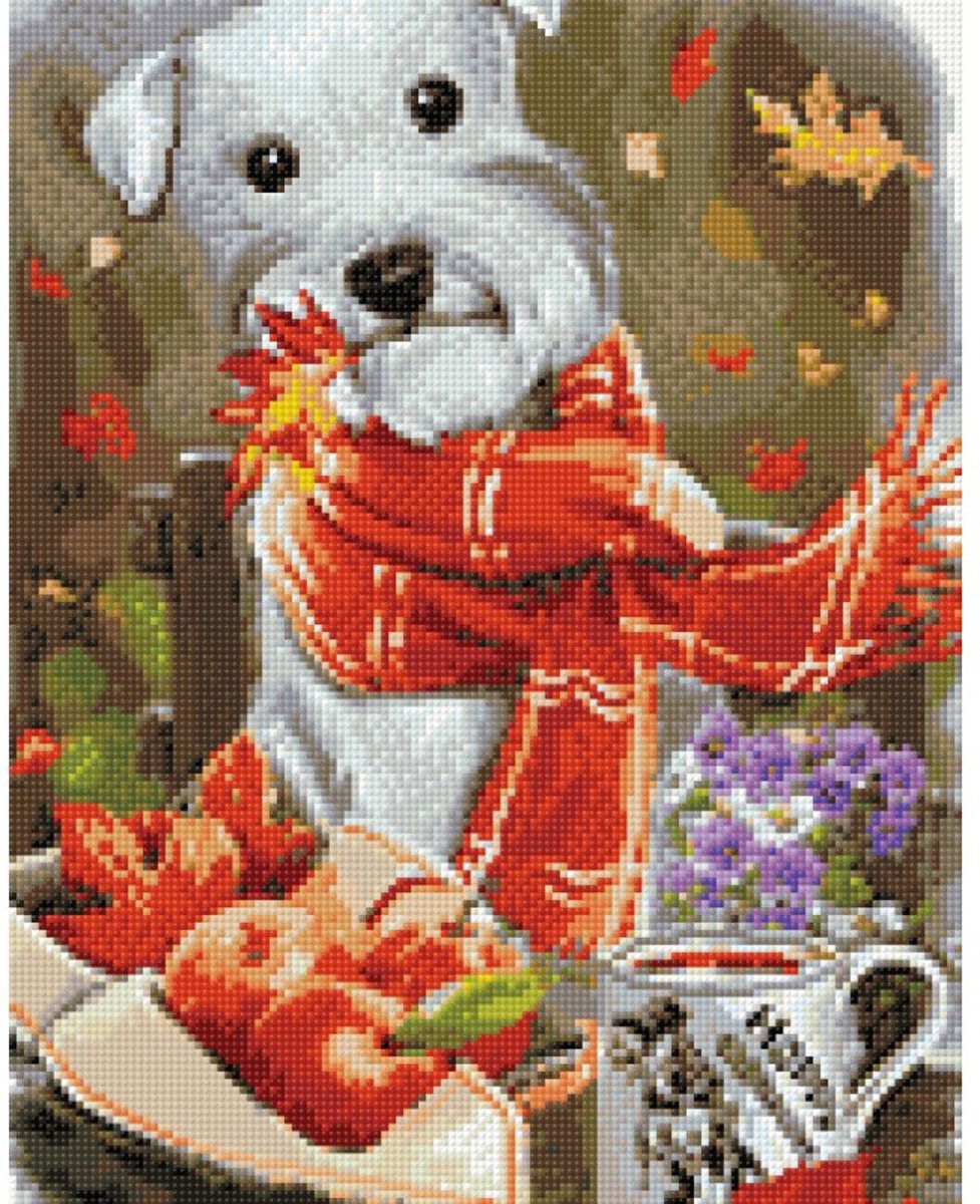 Wizardi Diamond Painting Kit Autumn Dog WD2349