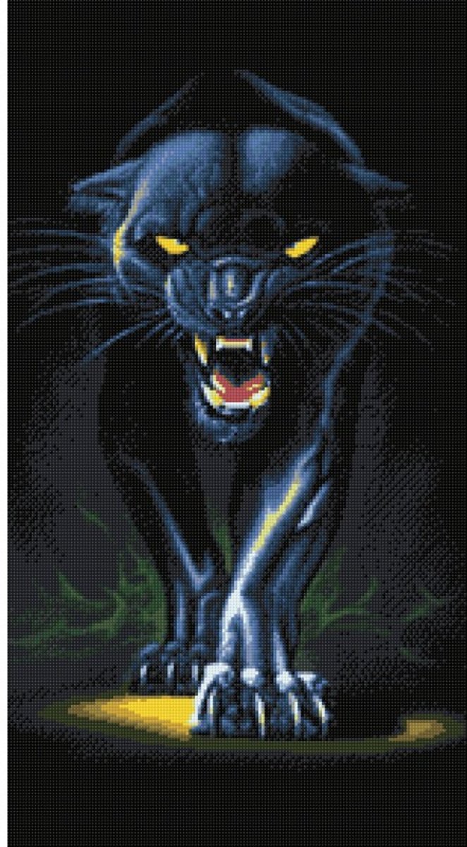 Wizardi Diamond Painting Kit Black Panther WD2409