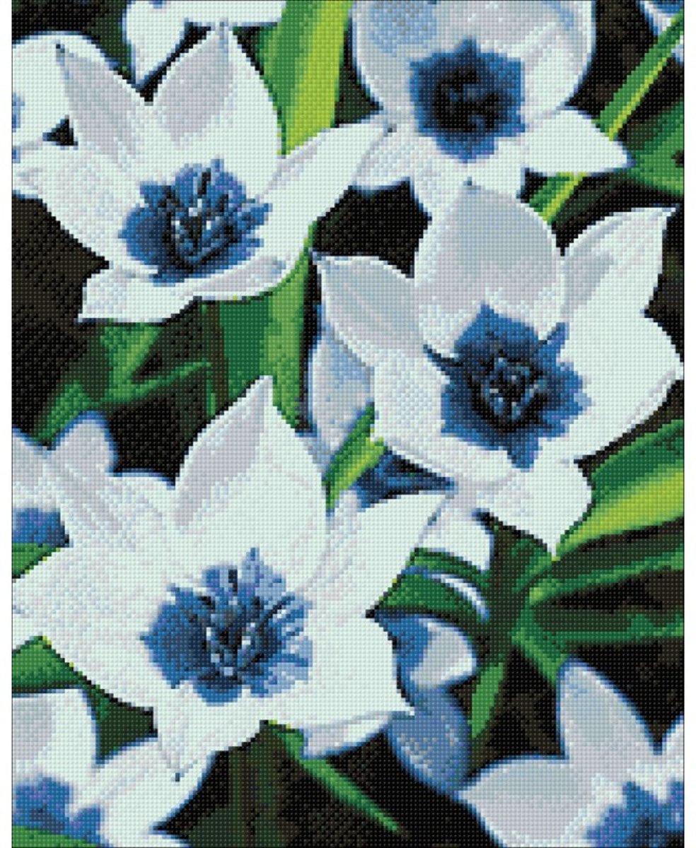 Wizardi Diamond Painting Kit Blue Eye Tulips WD034