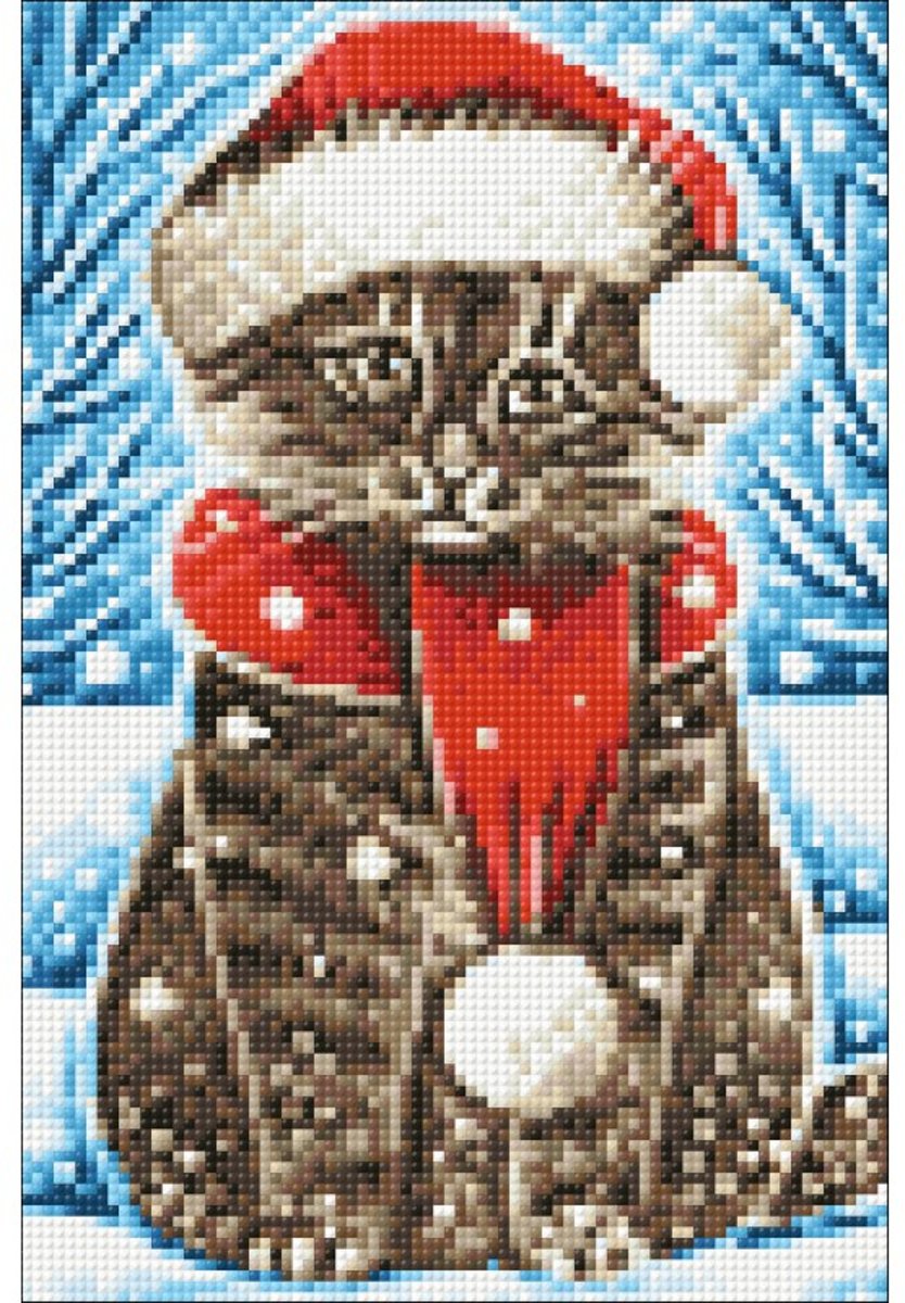   Diamond Painting Kit Christmas Cat WD2436