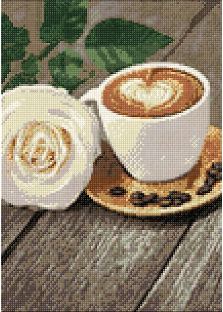 Wizardi Diamond Painting Kit Coffee and Rose WD045