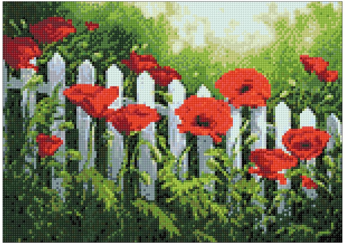 Wizardi Diamond Painting garden Poppies WD008