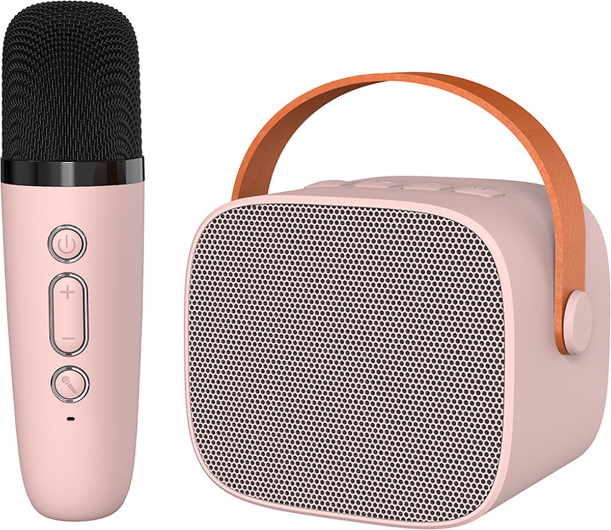 Woegel karaoke set A3 – met bluetooth en TF-kaart – oplaadbare accu – draadloze micro – voor kinderen – roze