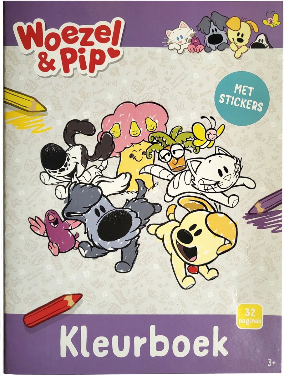 Woezel & Pip kleurboek Paars