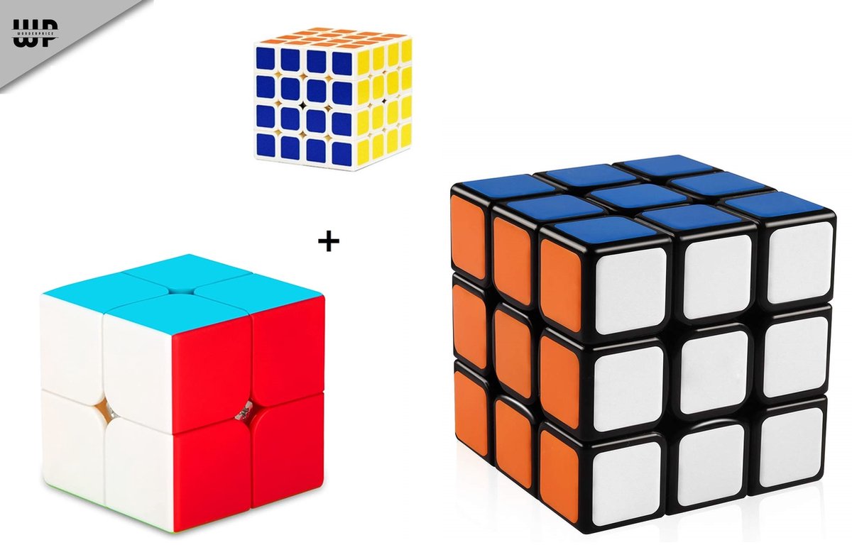 Wonderprice - Cube Puzzel cubes - Set 3 stuks Stressbestendig - Giftset - Speed Cube - Fidget Toys - Concentratie - Training - Fun - Kubus - Cube 4x4 Kubus - Magische Kubus 2x2 - Educatief - voor kinderen en volwassenen