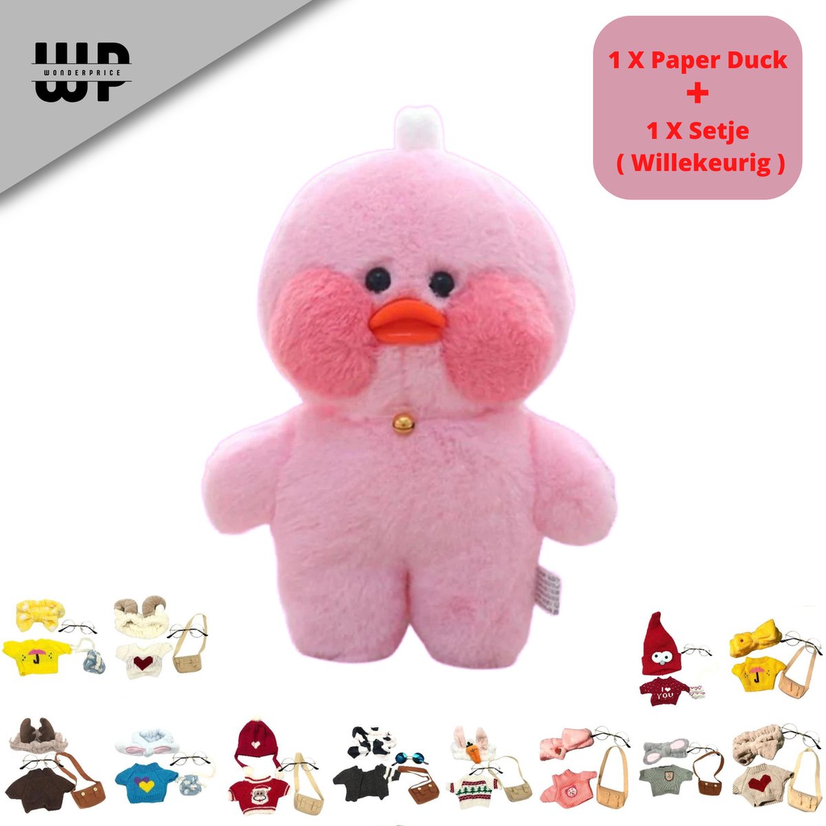 Wonderprice - Lalafanfan - Paper Duck - Roze - Inclusief Setje - Cafe Mimi