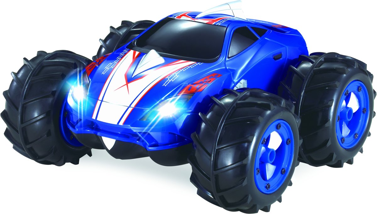 rc radiografisch bestuurbare amfibische stunt car blauw