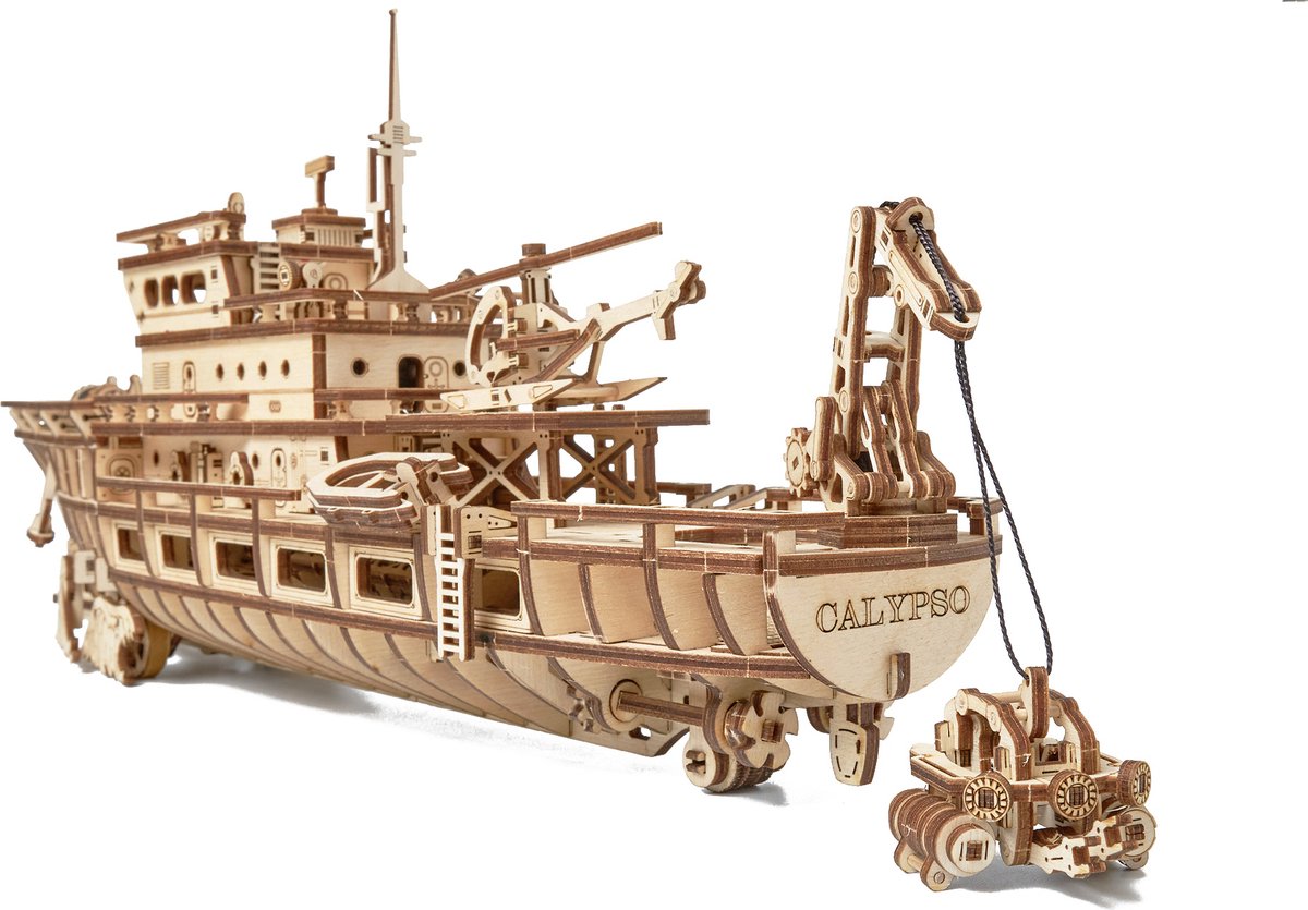 Wood Trick - Modelbouw 3D houten puzzel - Ocean Explorer Yacht / Schip - 565 stuks - Geen lijm noch verf nodig!