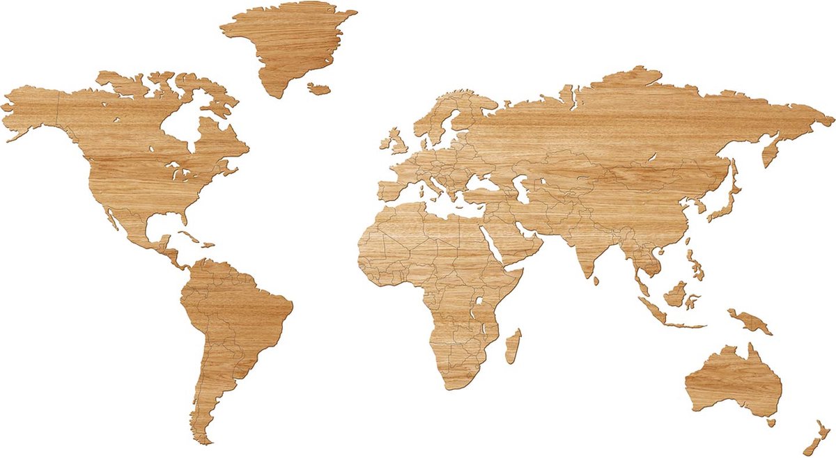 Houten   - Muurdecoratie - Eikenhout - 150 x 75 cm