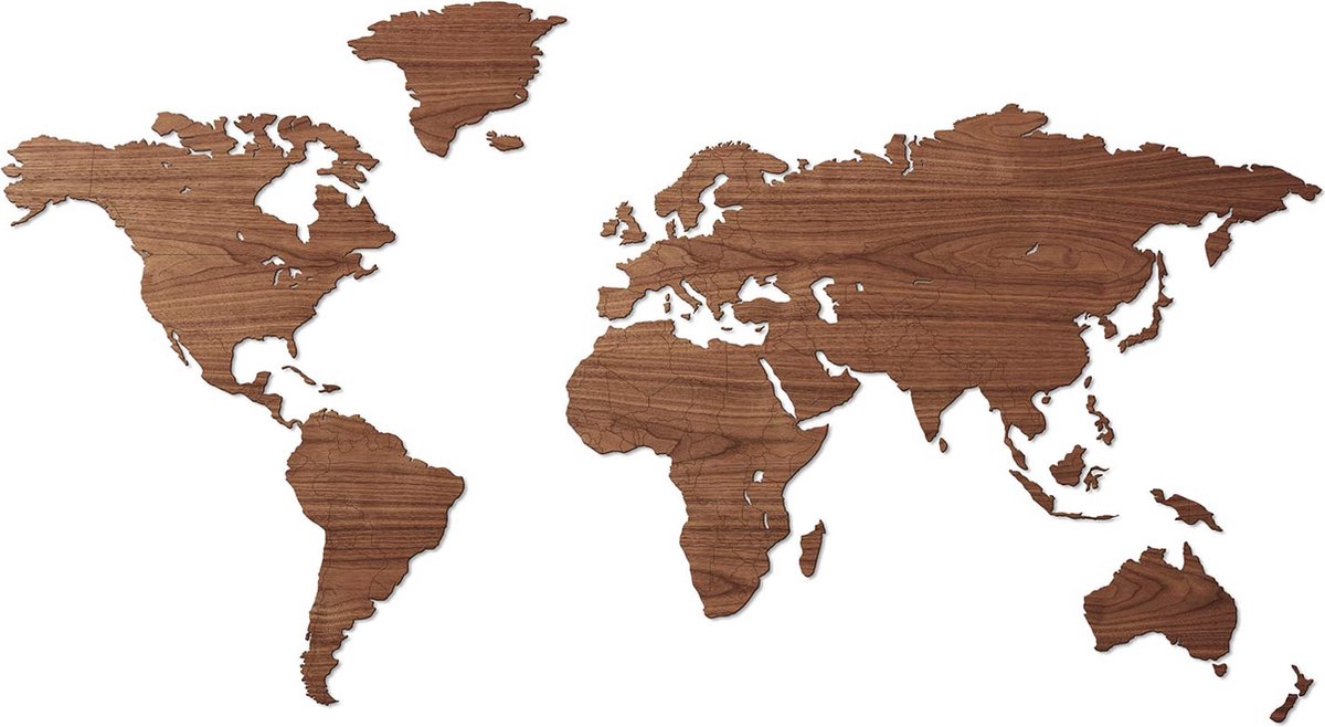 Houten   - Wanddecoratie - Walnotenhout - 150 x 75 cm