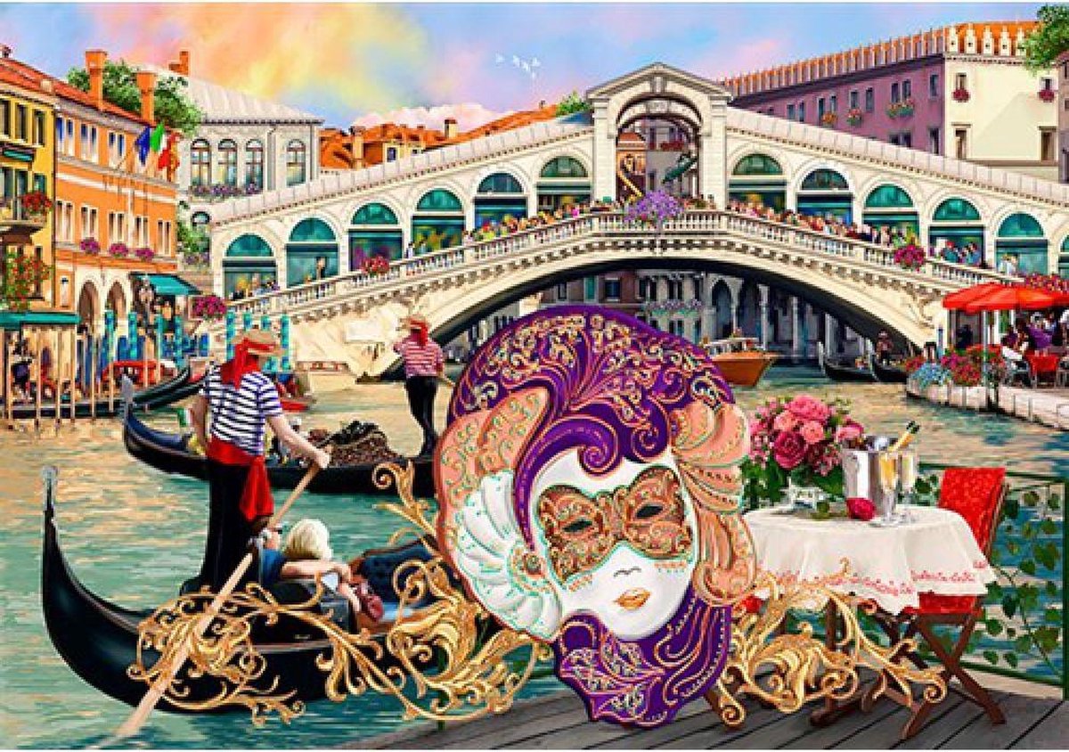 Wooden City - 2in1 Houten Legpuzzel - Venice Carnival - 37,5x25,4cm