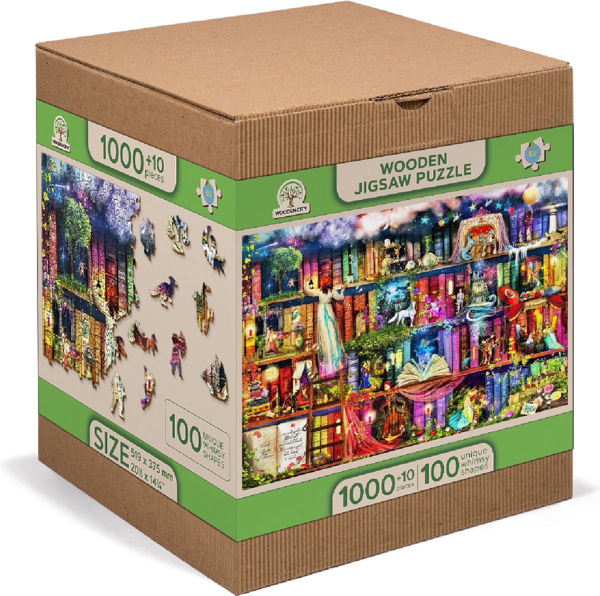 Wooden City Houten Puzzel Treasure Hunt Bookshelf