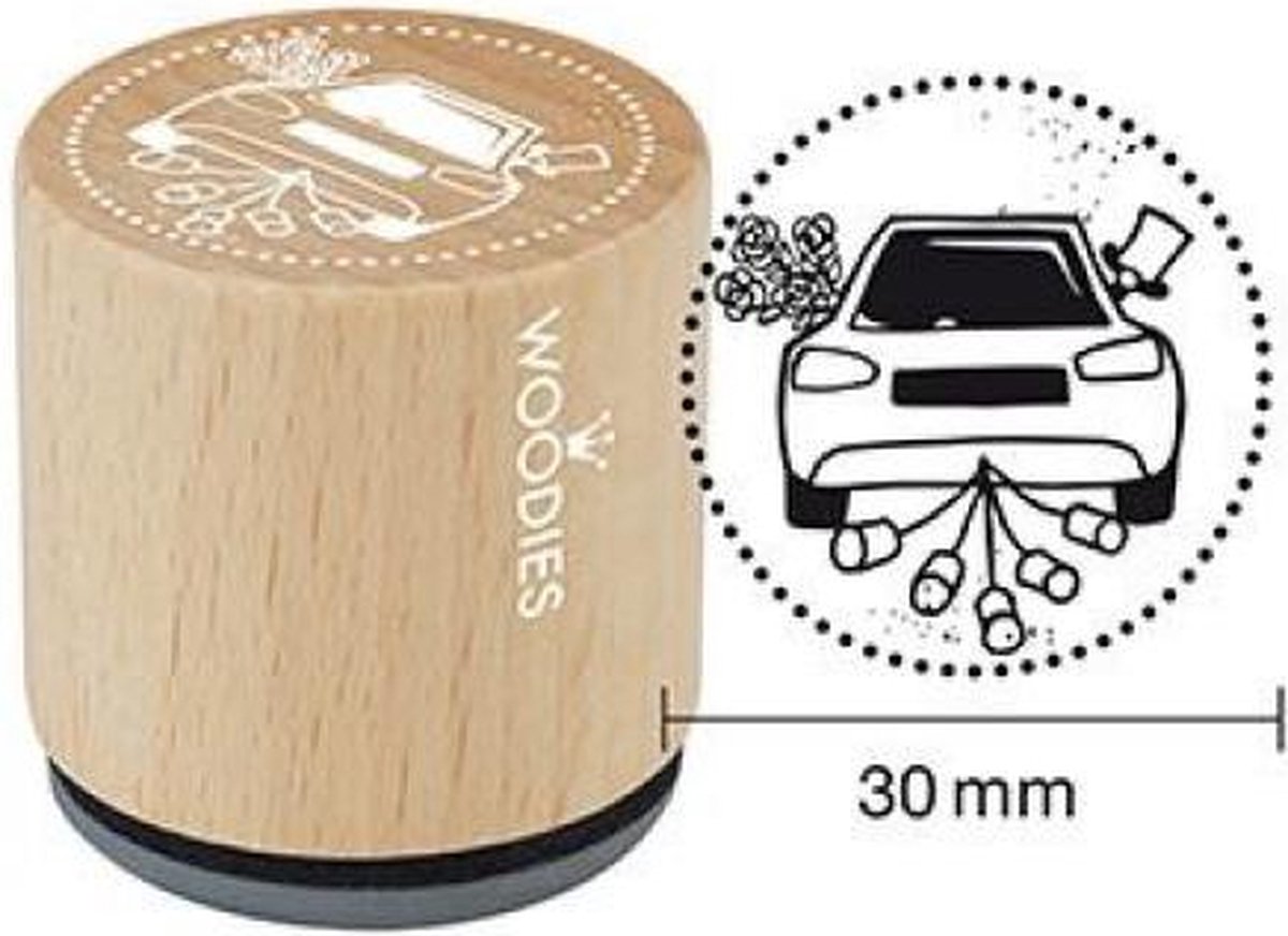 Car with Tins Rubber Stamp (W18001) (DISCONTINUED)