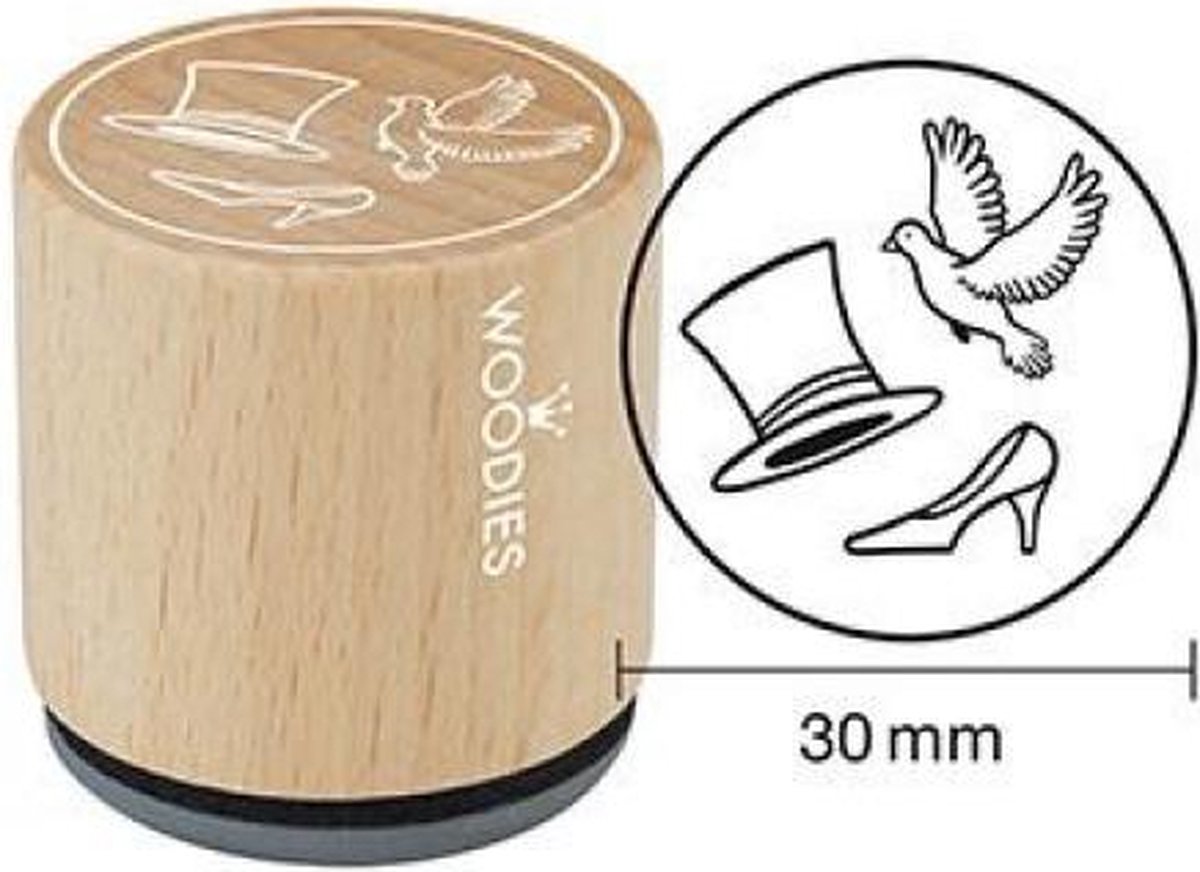 Cylinder Dove Wedding Shoe Rubber Stamp (W18005) (DISCONTINUED)