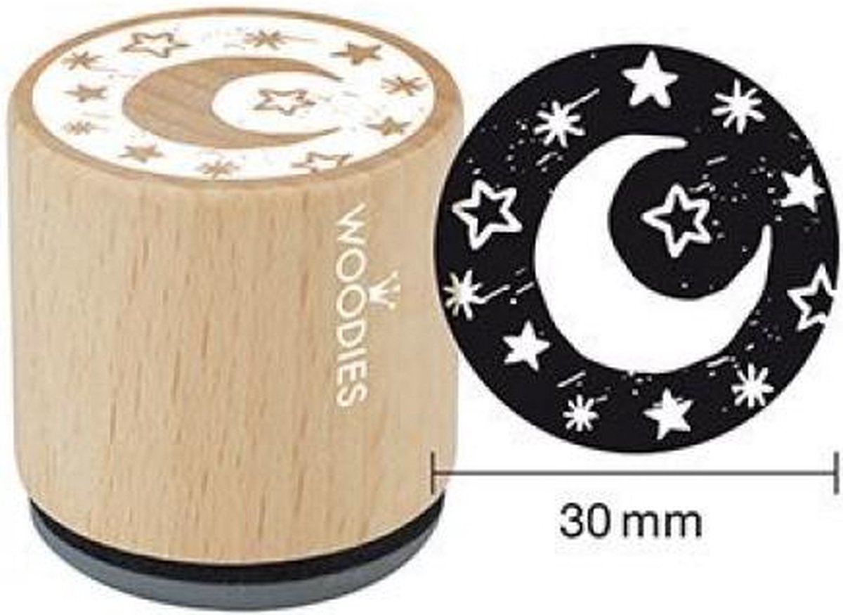 Moon and Stars Rubber Stamp (W20005) (DISCONTINUED)