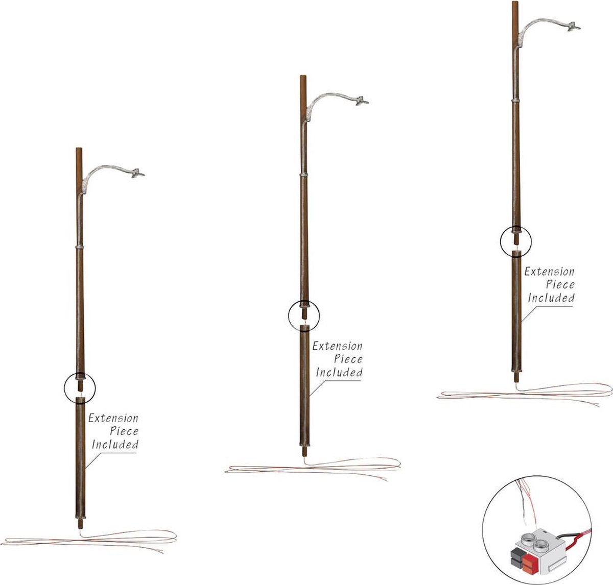 Woodland Scenics N Houten lichtmast Enkel Kant-en-klaar model WJP5638 3 stuk(s)