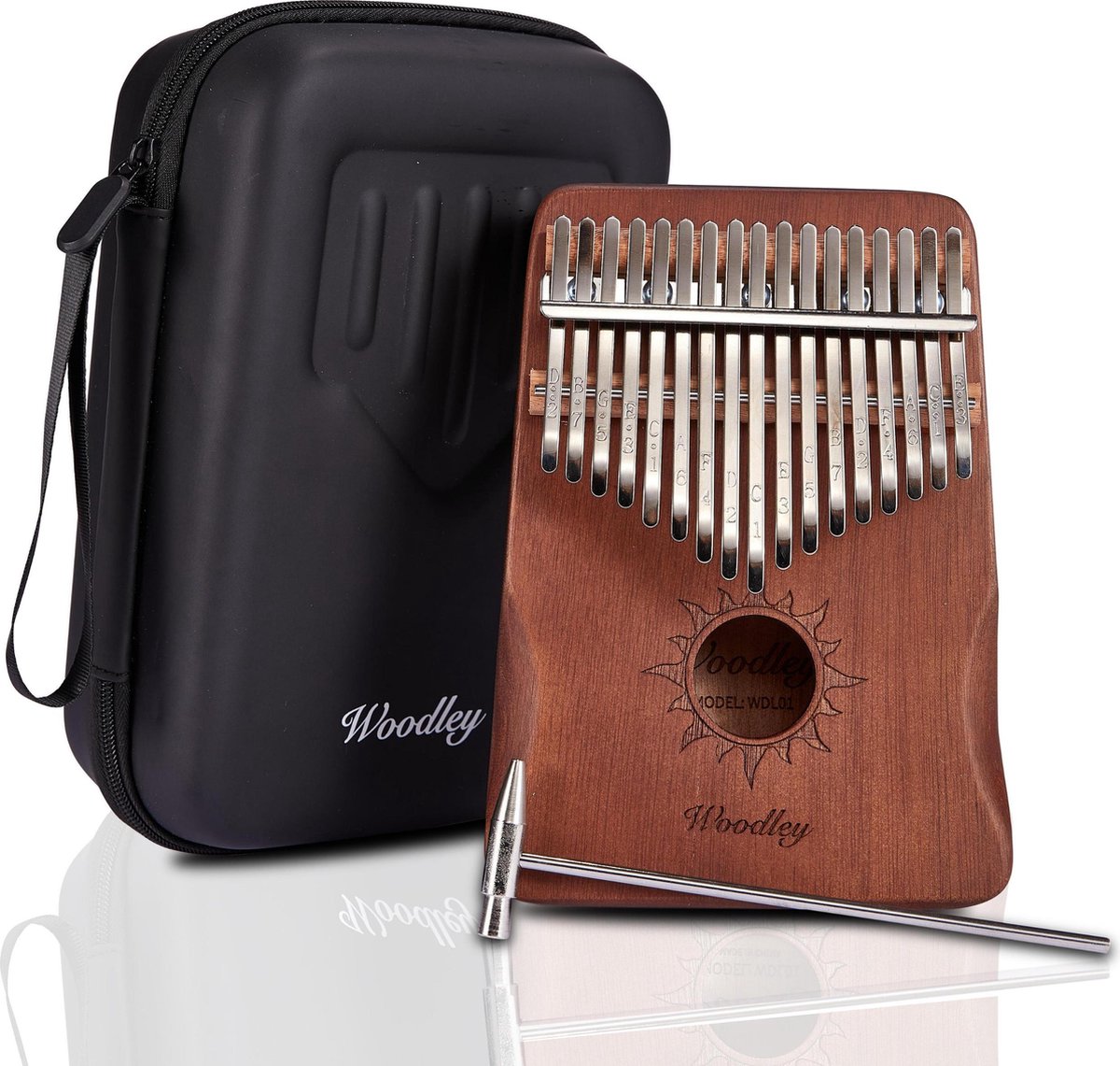 Kalimba set - 17 tonen - Duimpiano - Muziekinstrument - Mahoniehout Inclusief waterdichte opbergcase