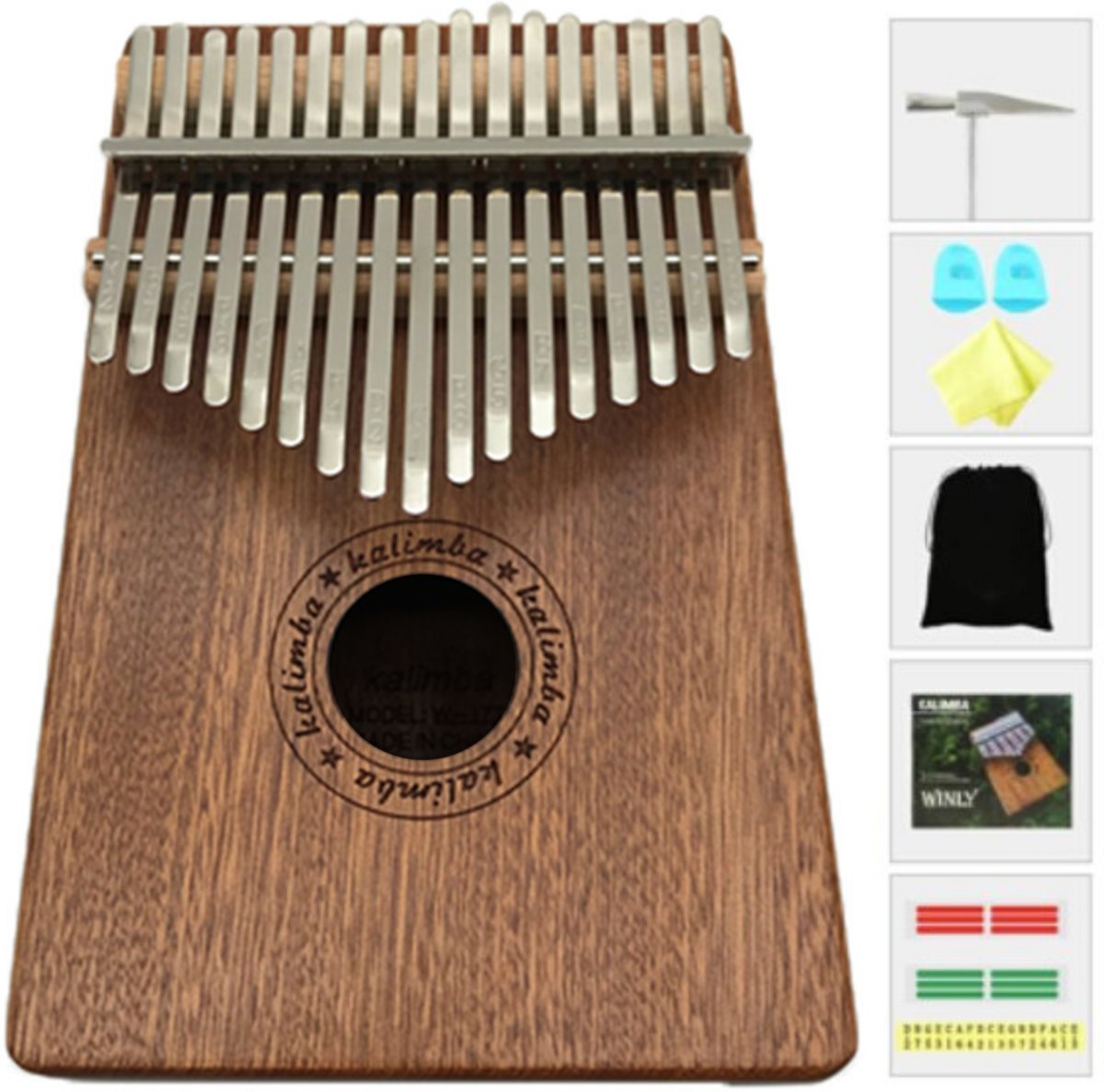 Kalimba set - Duimpiano - Mbira - C-tune - 17 tonen - Muziekinstrumenten