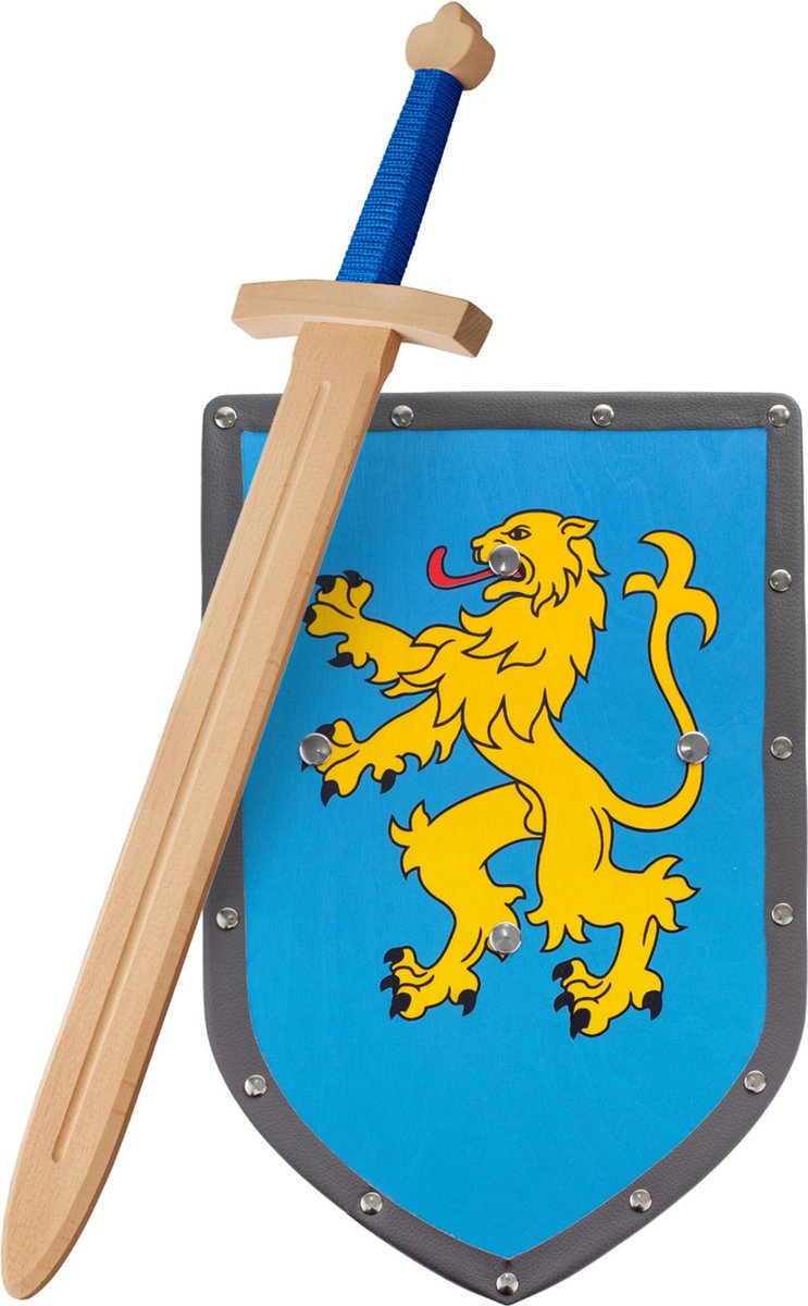   houten ridderzwaard en schild set - speelgoed voor kinderen - beukenhout.