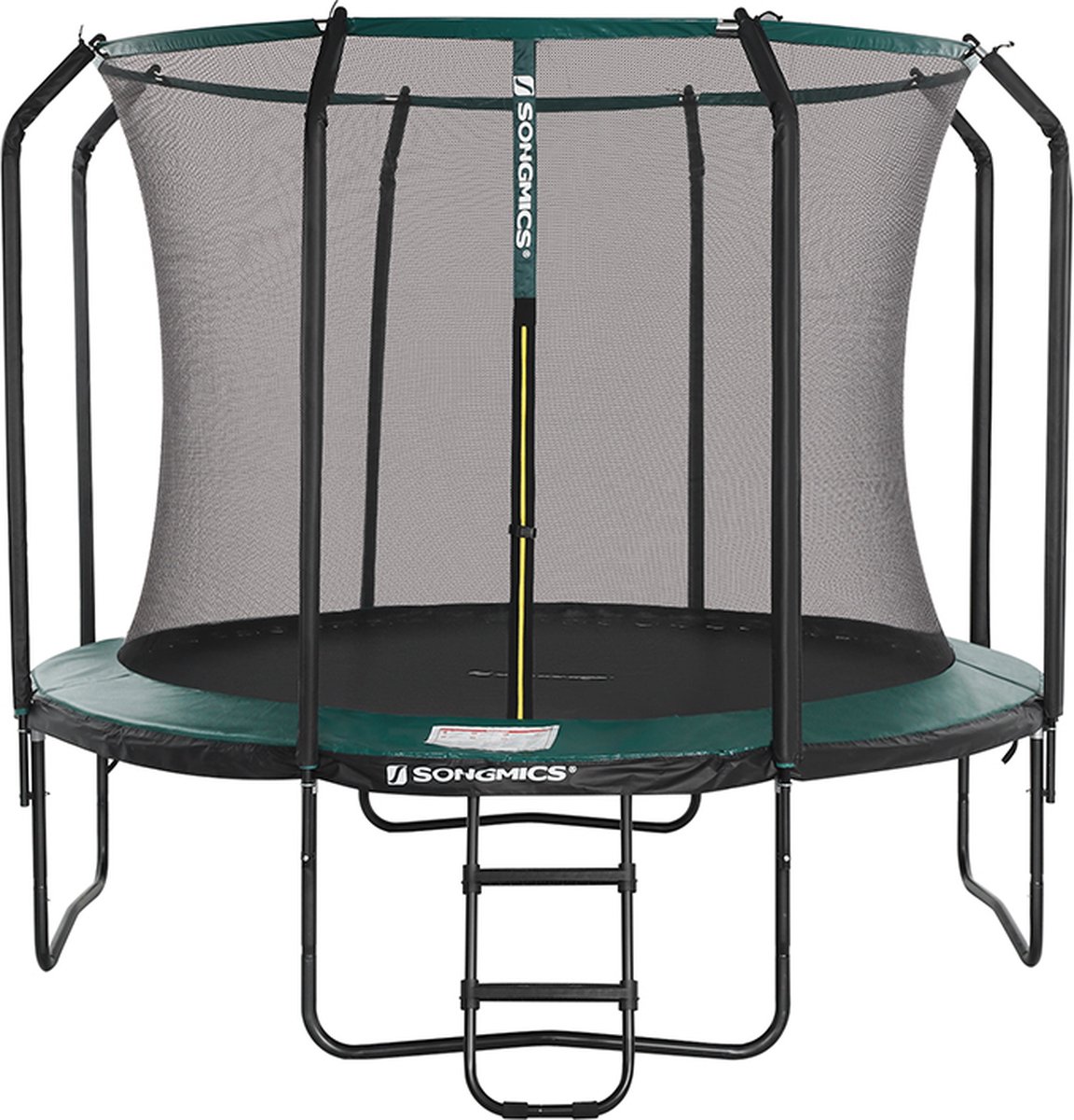 WoonWerkInterieur - Trampoline - Veiligheidsnet -  Ladder - Donker Groen  - 305cm