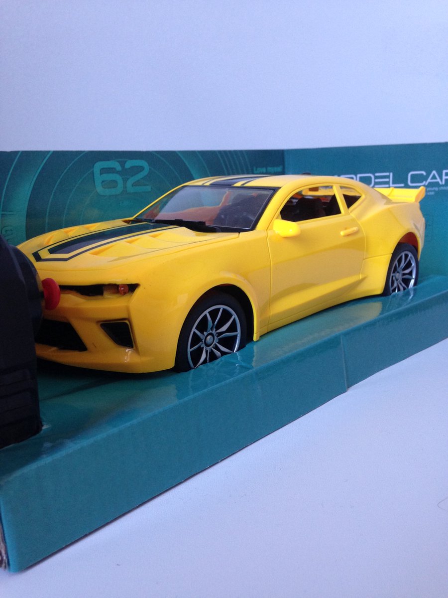 Geweldig cadeau voor kinderen chevrolet camaro Rc auto met Led koplampen 1:16 - radio grafisch Sport Car (28CM) echt een leuke afstand bestuurbare auto