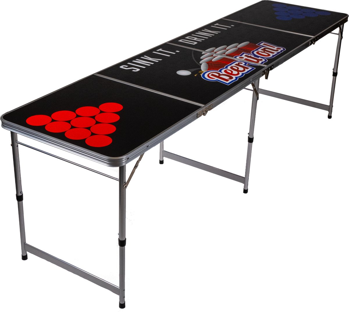 XFast Beerpong Tafel – Bierpong – Drankspel voor Volwassenen – Inklapbaar – Met Handvaten