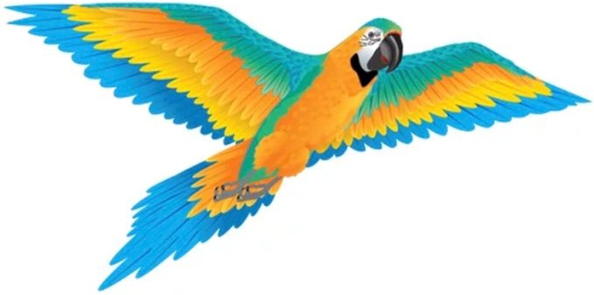 XKites 3D Blauw Macaw - Vlieger - Eenlijner - Kids