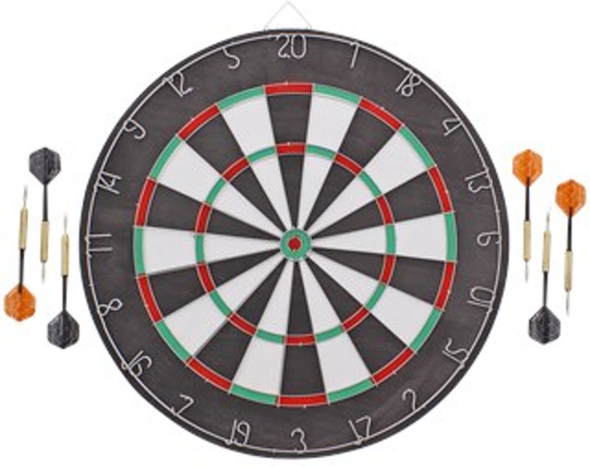 DartBord - XQ max - incl. 6x Steeltip dartpijlen - Ø bord: 45cm dubbelzijdig speelbaar Steeldarts