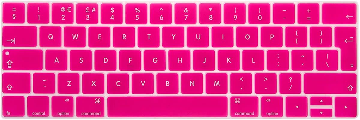 Toetsenbord Cover voor New Macbook PRO 13/15 inch (Touch Bar) 2016/2017 - Siliconen - Neon Pink