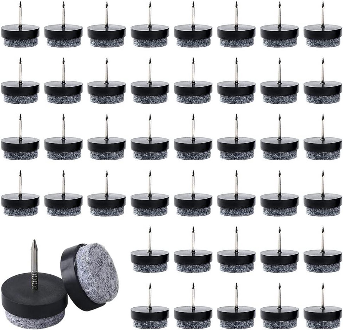 Stoelpootbeschermers - 48 stuks - Meubelkussens van vilt -  en pads voor stoelpoten - Ronde vloerbeschermers