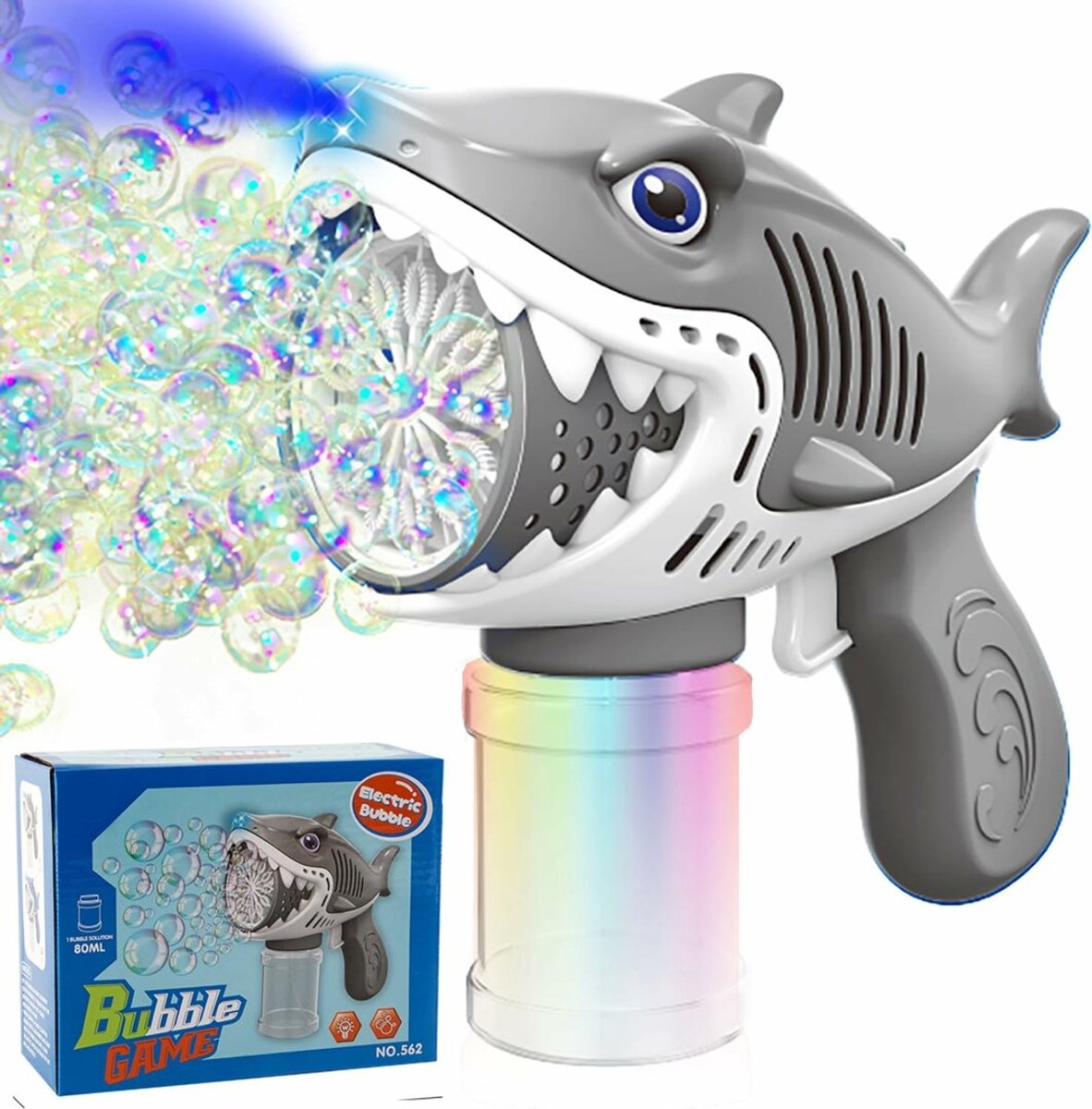 Shark   speelgoed pistool - Bubble Gun Shark - USB oplaadbaar incl. zeep en accu