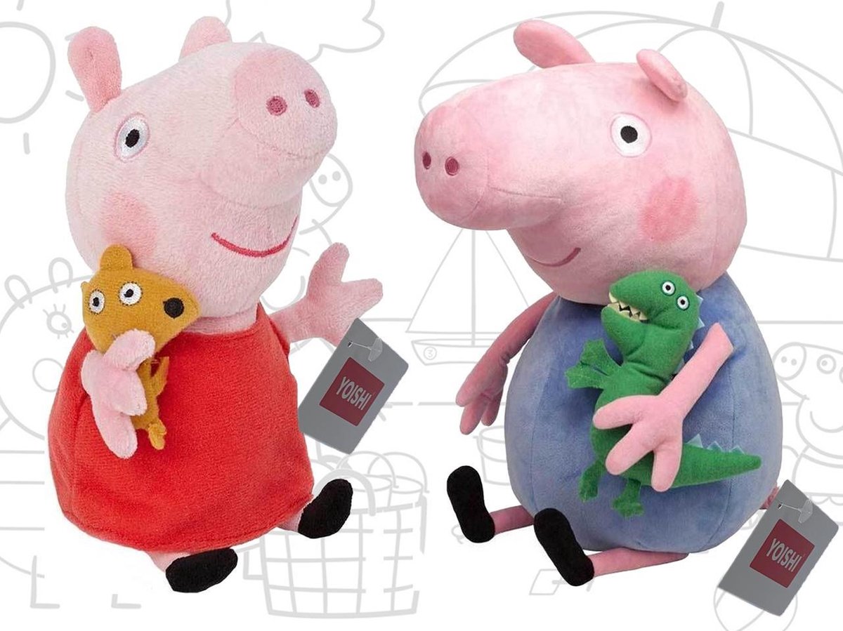 Peppa Pig en George pluche knuffel - Duo knuffels value pack (28 cm) YOISHI®