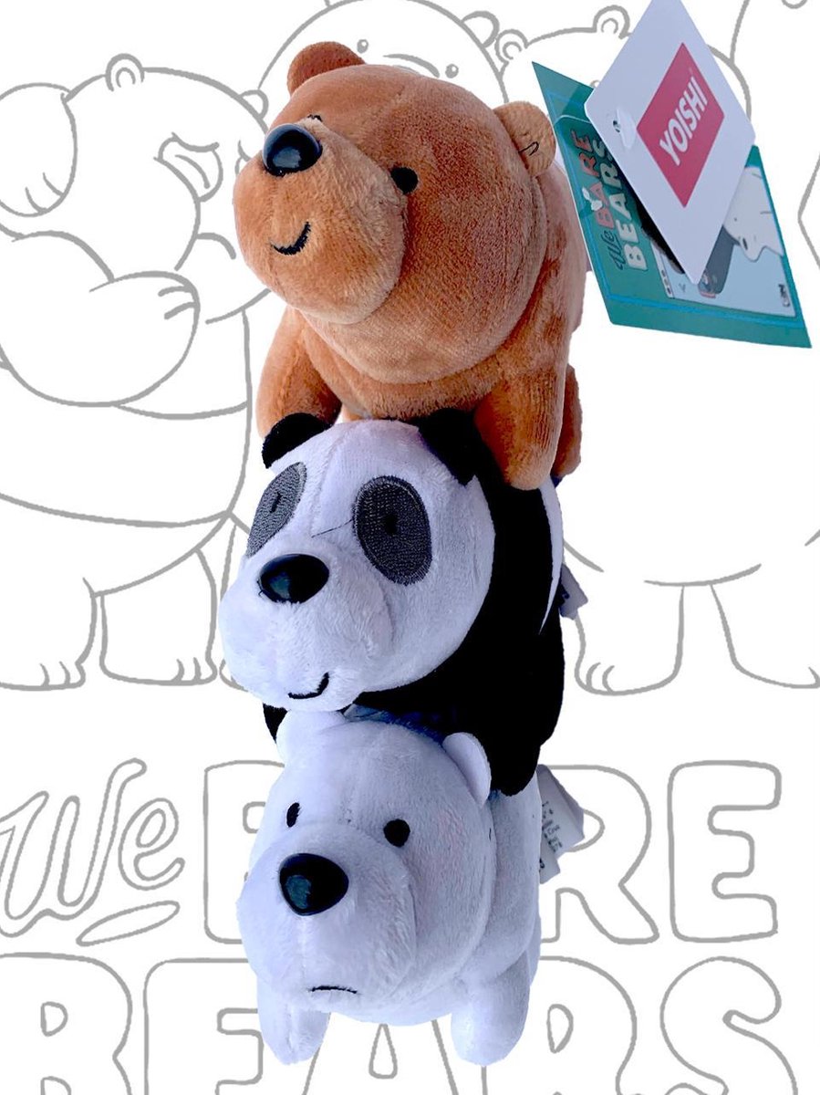 Wat beren leren pluche knuffel - Grizz, Panda en Ijsbeer - We bare bears (28 cm) YOISHI®