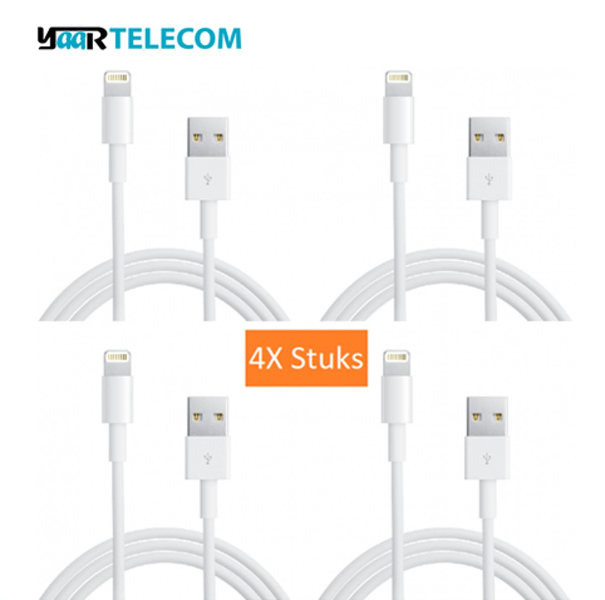 4 STKS 1m IPhone Hoge Snelheid Lighting Kabel naar USB Sync en oplaadkabel Kit, voor iPhone XR / iPhone XS MAX / iPhone X & XS / iPhone 8 & 8 Plus / iPhone 7 & 7 Plus / iPhone 6 & 6s & 6 Plus & 6s Plus / iPad (wit)