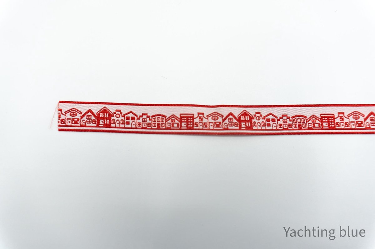 Geweven sierband -  rood band - fournituren - lengte 3 meter - lint - stof - afwerkband - katoenen band - naaien - decoratieband -