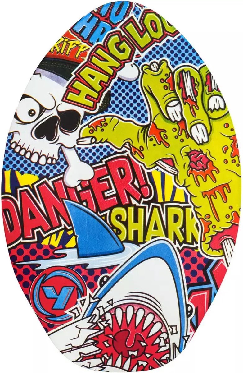 Yello Houten Skimboard - Junior - 30 - 50x76 cm - Haaien