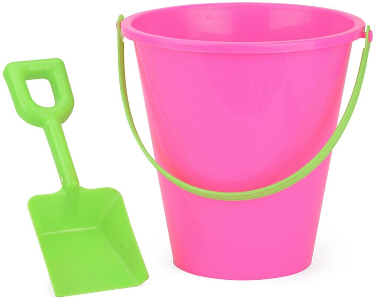 Yello Strandemmer Met Schep 22 Cm Roze/groen 2-delig