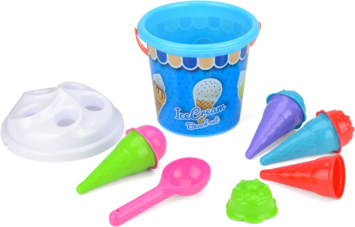 Yello Strandemmerset Ice Cream Blauw/wit 7-delig