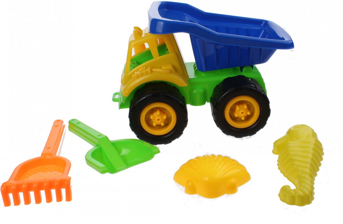 Yello Strandset Kiepwagen 5-delig 26 Cm Groen/geel/blauw