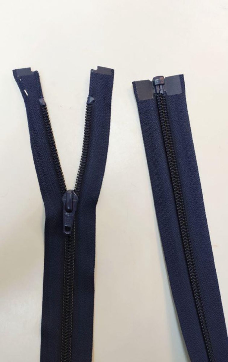 YKK, deelbare ritssluiting, Kunststof tandjes, Marine Blauw, lengte 70 cm, per stuk.