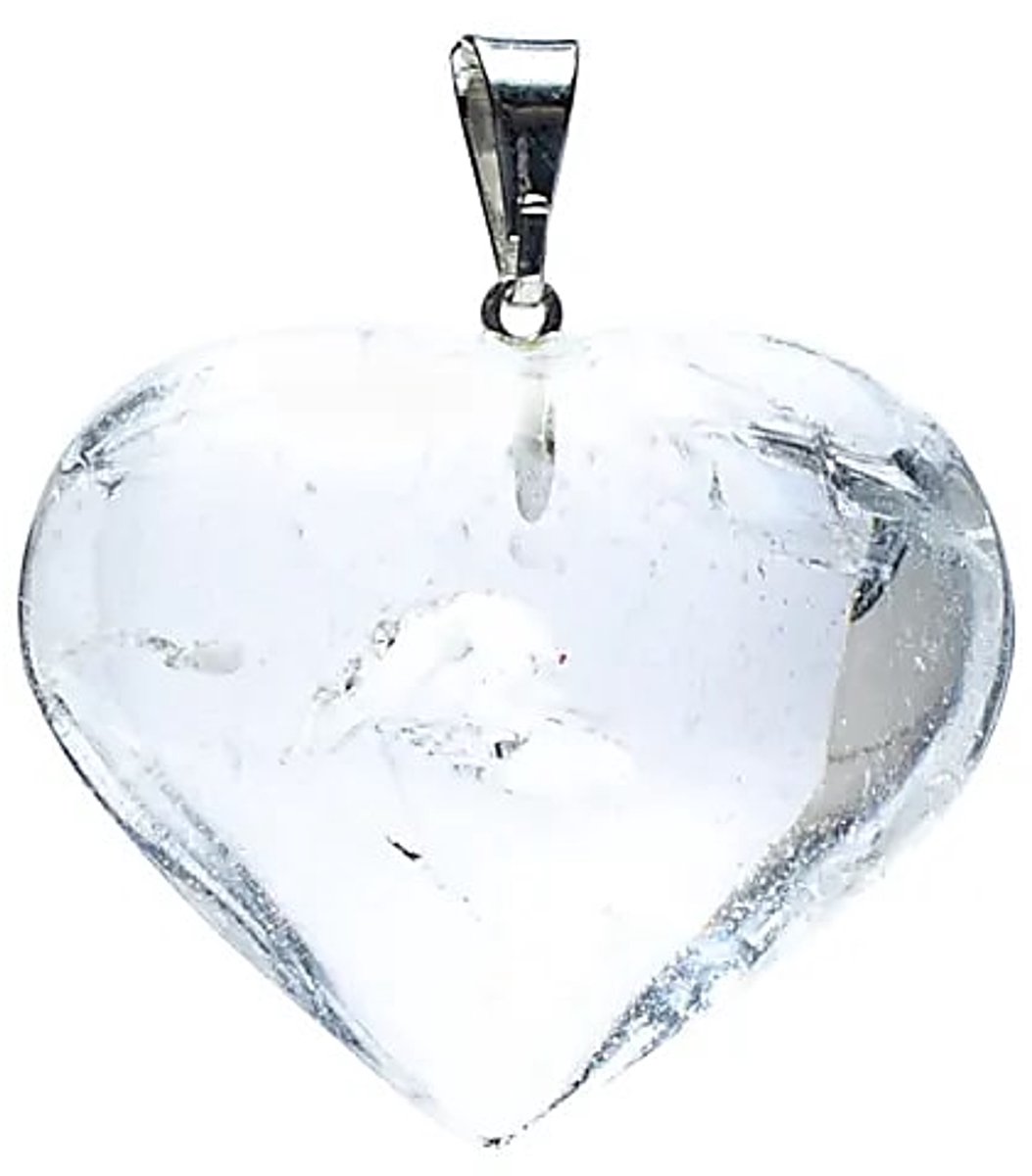 Bergkristal edelsteenhanger hartvorm