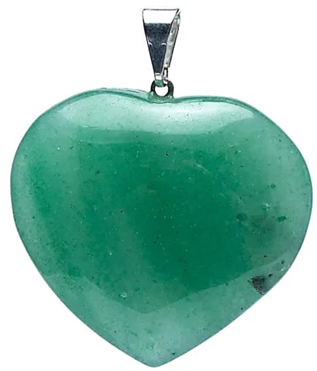 Groene kwarts edelsteenhanger hartvorm