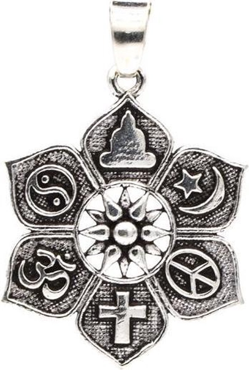   Hanger lotus met religieuze symbolen (2.8 cm)