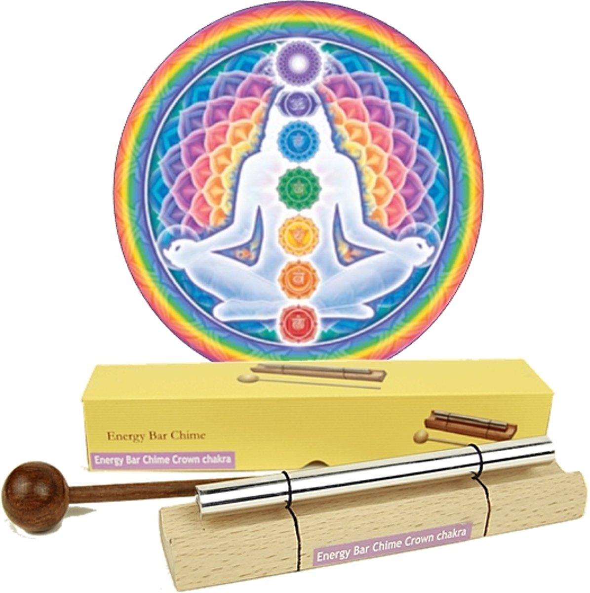 Klankstaaf Chakra Healing 7e chakra-toon - 16.3 cm