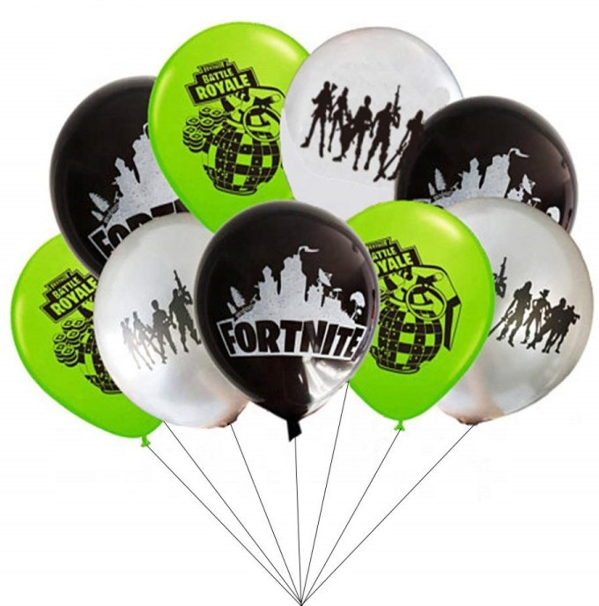 9x Fortnite ballonnen 30 cm