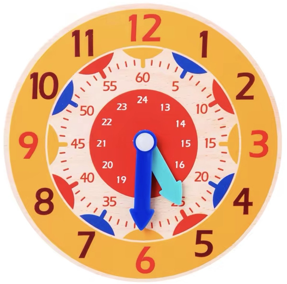   Oranje - Oefenklok - Leer Klok kijken - Time management - Educatief speelgoed - 14x14 cm